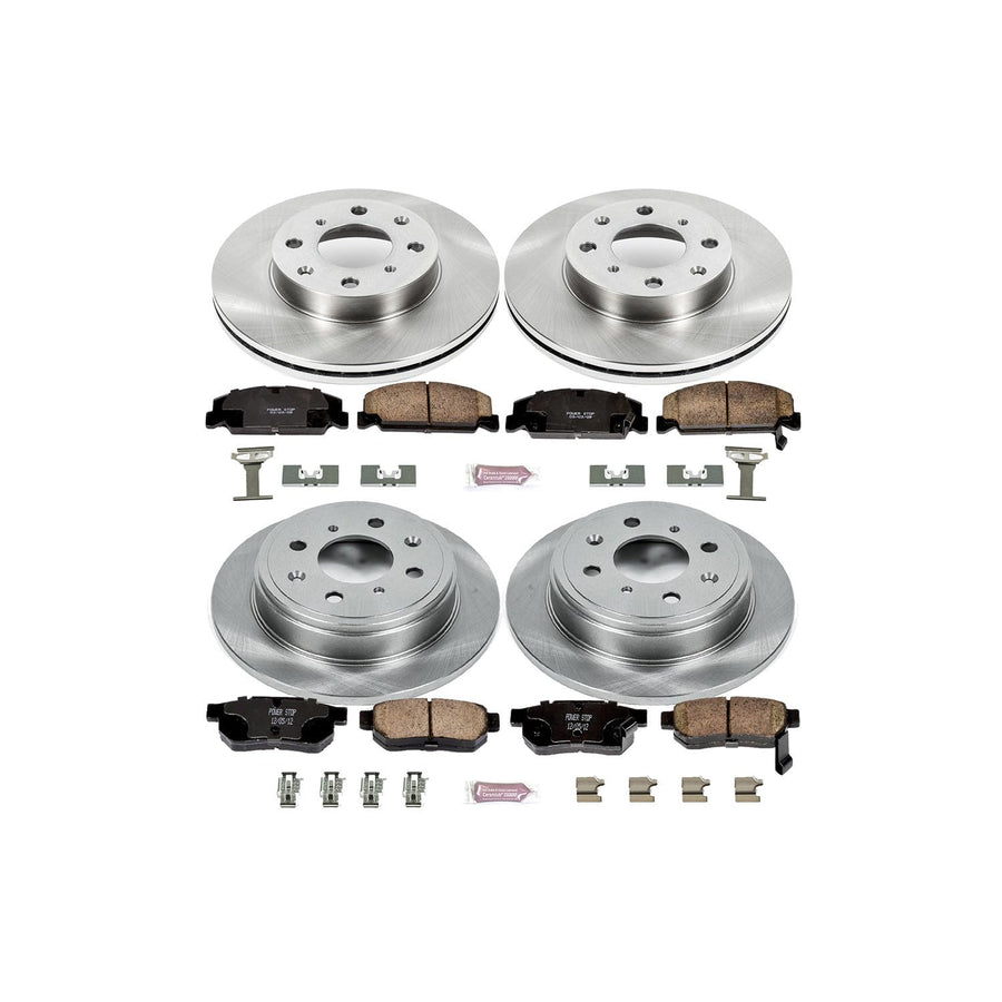 POWERSTOP Autospecialty KOE700 Front and Rear Replacement Brake Kit-OE Brake Rotors & Ceramic Brake Pads