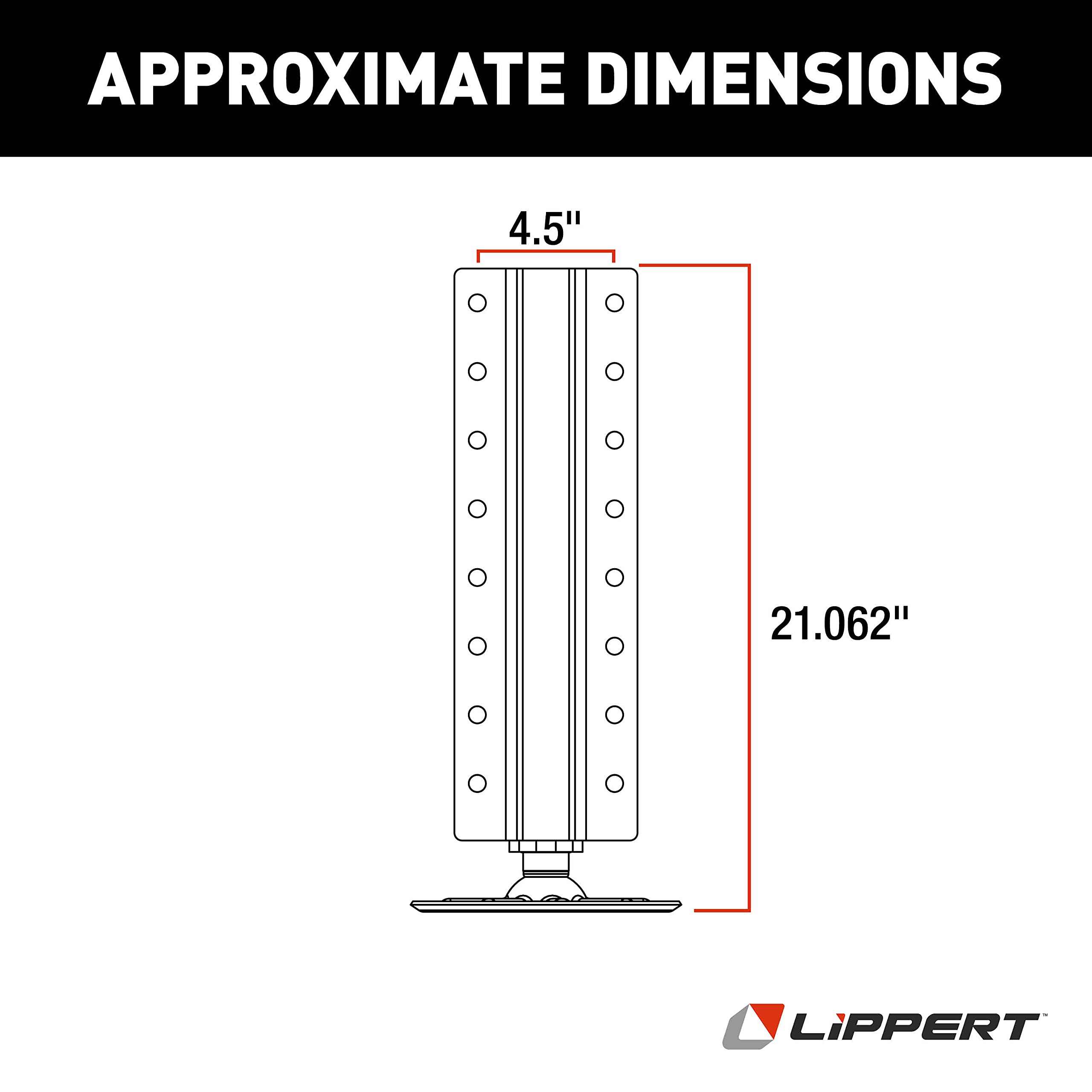 Lippert Hydraulic Leveling Jack Assembly Aluminum with 14,000-lb. Weight Capacity, Universal Fit, 9" Footpad, Easy Installation - 2365601