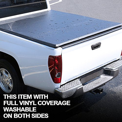 Soft Tri-Fold Vinyl Tonneau Cover Spec-D Tuning Compatible with 2019-2022 Dodge Ram 1500 6'4" Standard Truck Bed