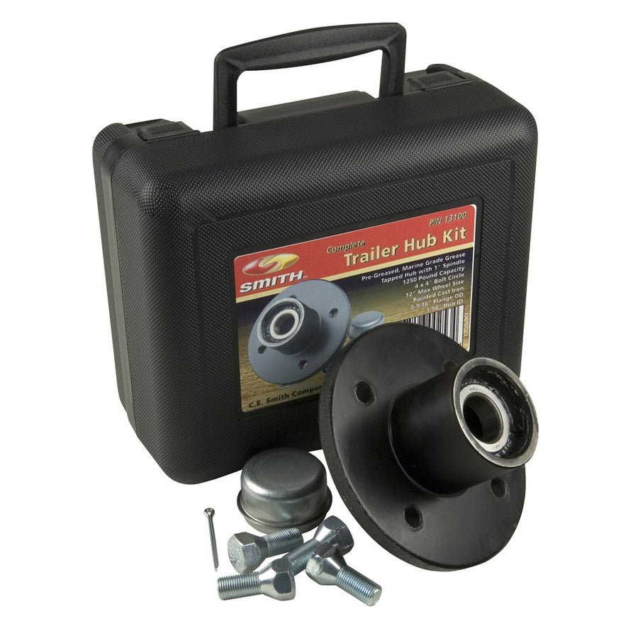 Trailer Hub Kit - CE Smith - Boat Trailer Hub Kit for Trailer Accessories - 1" Tapped; 4 Studs with 4" Bolt Diameter - 1250 LB Capacity (13100)