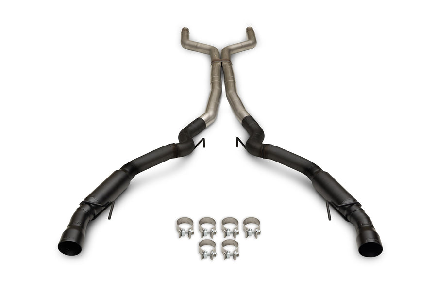 Flowmaster Outlaw Series 818161 Cat-Back Exhaust Kit 3 Inch 409 Stainless Steel with 4 Inch Black Dual Tips Compatible with 2024 Ford Mustang GT 5.0L Coyote and 2.3L EcoBoost