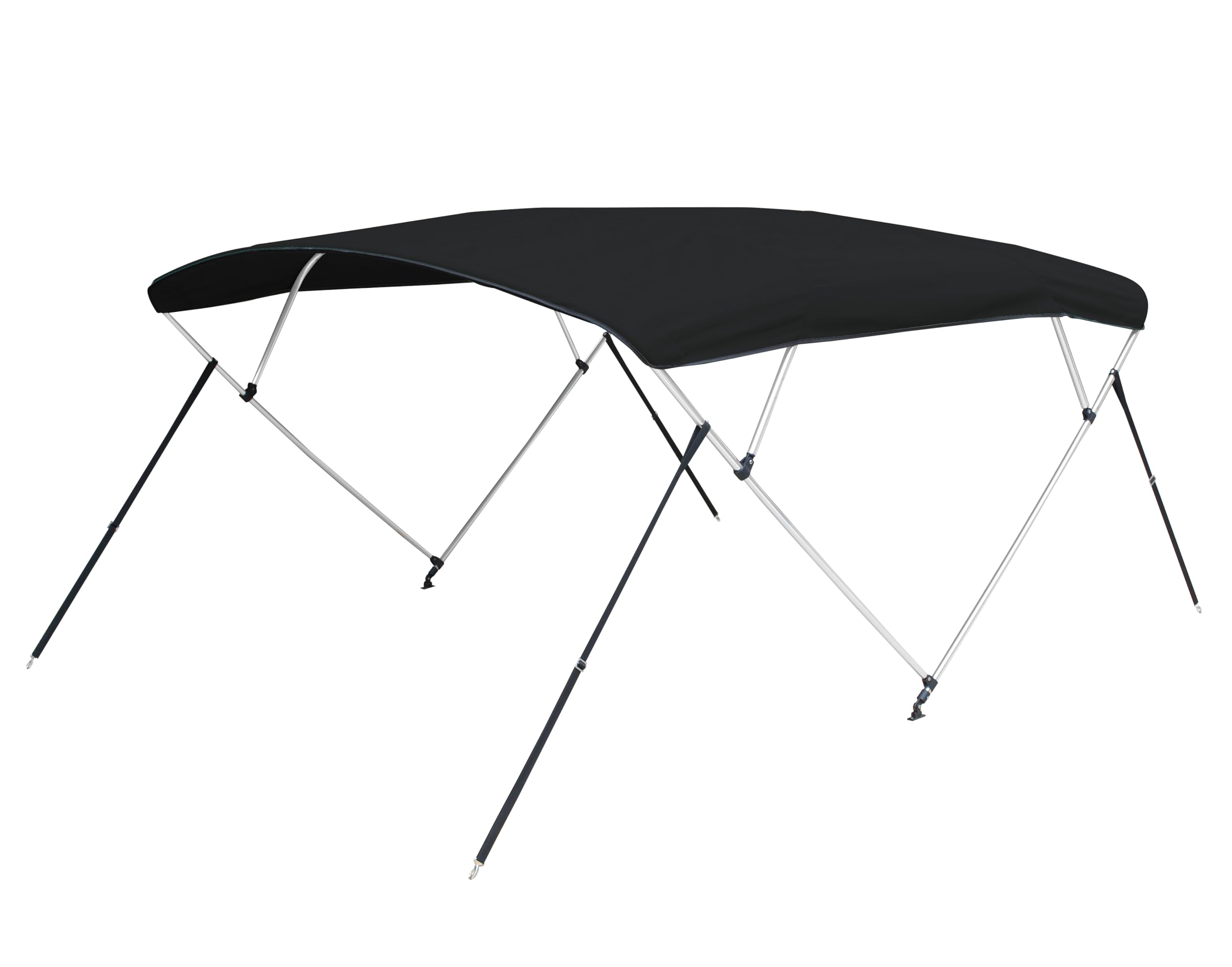 4A5487TB-02 Carver 8'L 4-Bow Round Tube Bimini Top Kit - 54" H, Fits 85"-90" W, Jet Black