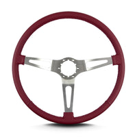 Burgandy Lecarra 67303 Teardrop 3 Spoke 15" Brushed Thin Grip