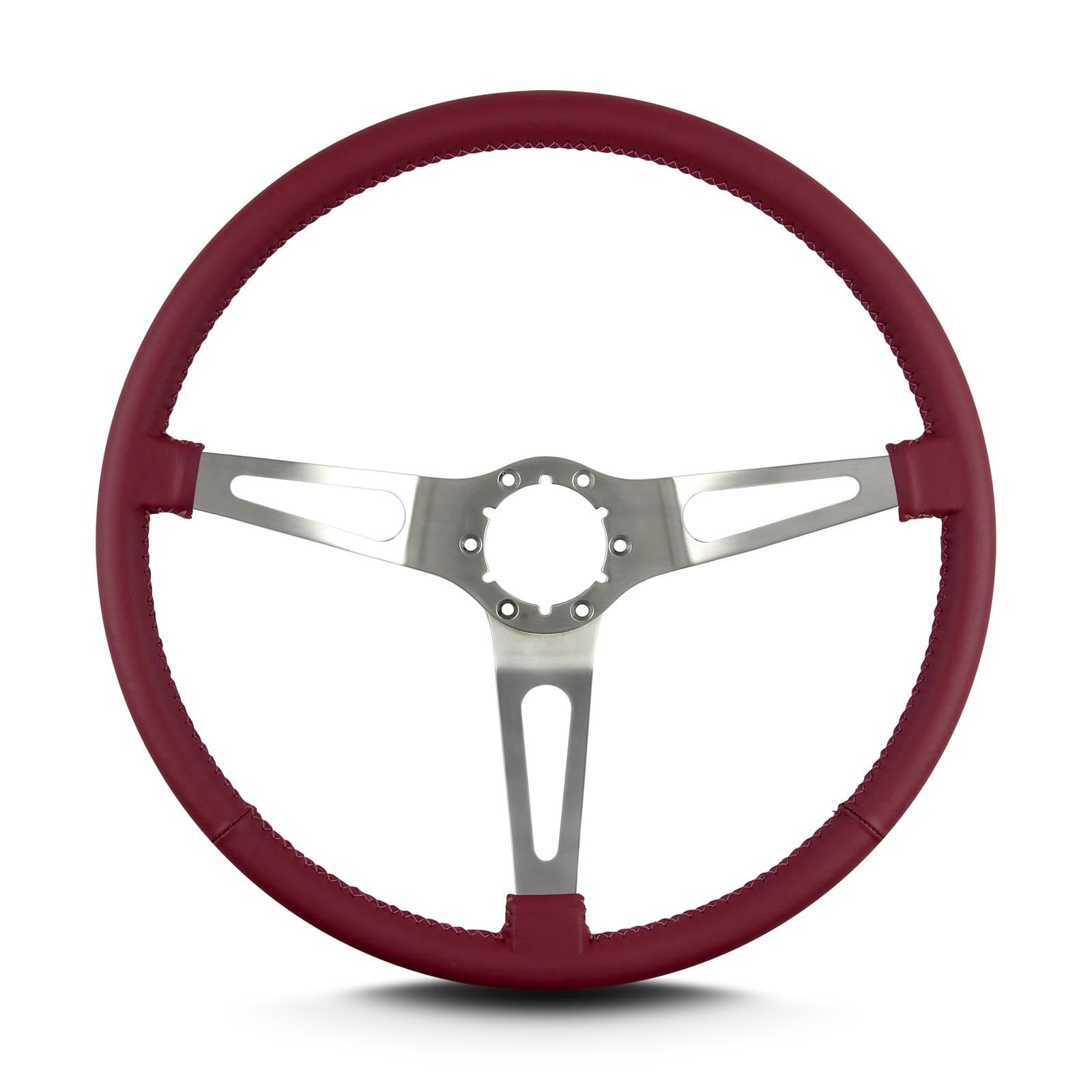Burgandy Lecarra 67303 Teardrop 3 Spoke 15" Brushed Thin Grip