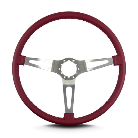 Burgandy Lecarra 67303 Teardrop 3 Spoke 15" Brushed Thin Grip