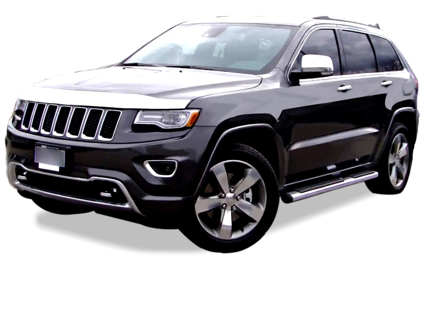 OEM Replica Black Horse Side Steps Stainless Steel Compatible with 11-21 Jeep Grand Cherokee (Excl. Limited X, High Altitude, Summit, SRT, SRT8, Trackhawk and Trailhawk)-9B080203SSOV