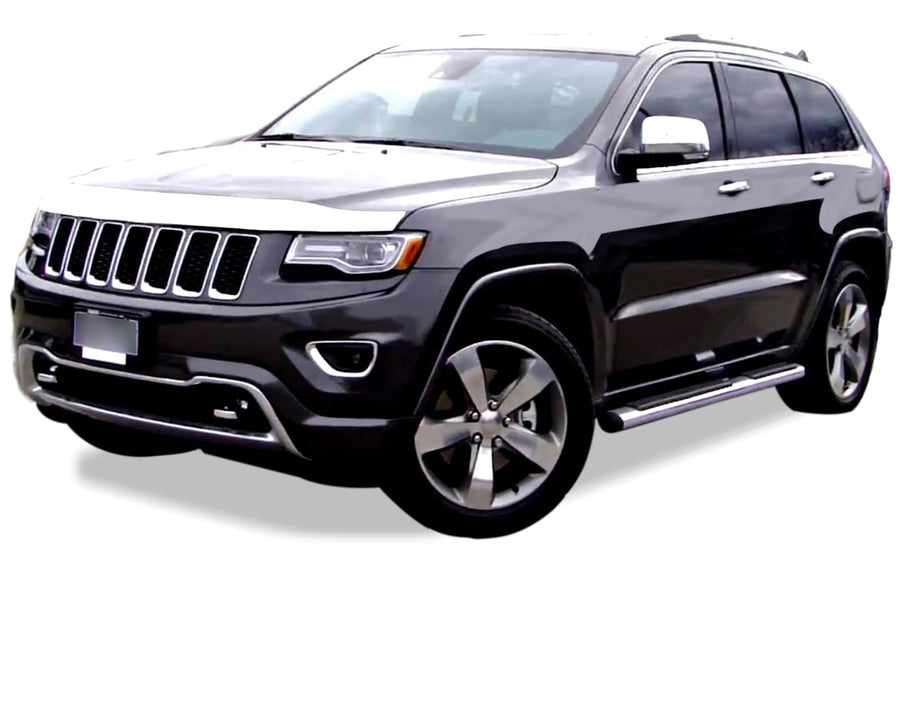 OEM Replica Black Horse Side Steps Stainless Steel Compatible with 11-21 Jeep Grand Cherokee (Excl. Limited X, High Altitude, Summit, SRT, SRT8, Trackhawk and Trailhawk)-9B080203SSOV