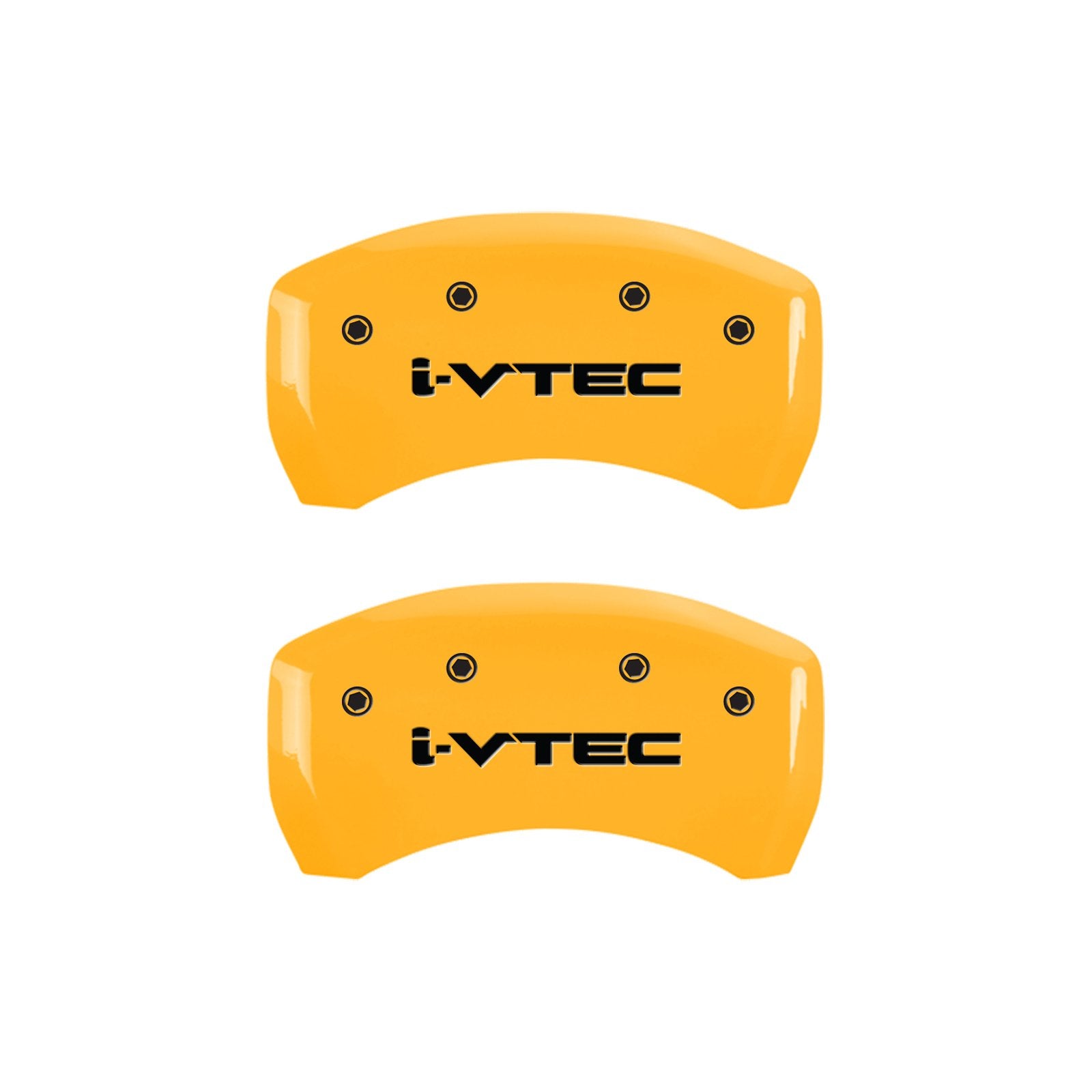 Caliper Covers MGP 39014SIVTYL Yellow (Set of 4, Engraved Front and Rear: i-Vtec, Yellow powder coat finish, black characters)