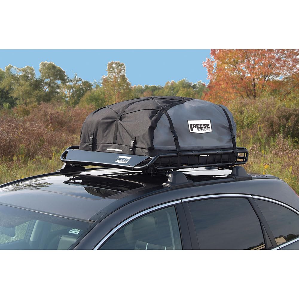 Rooftop Cargo Basket Reese Explore 1391300, 44 x 35 Inches, 125 lbs. Capacity, Fits Most Vehicles with Cross Bars