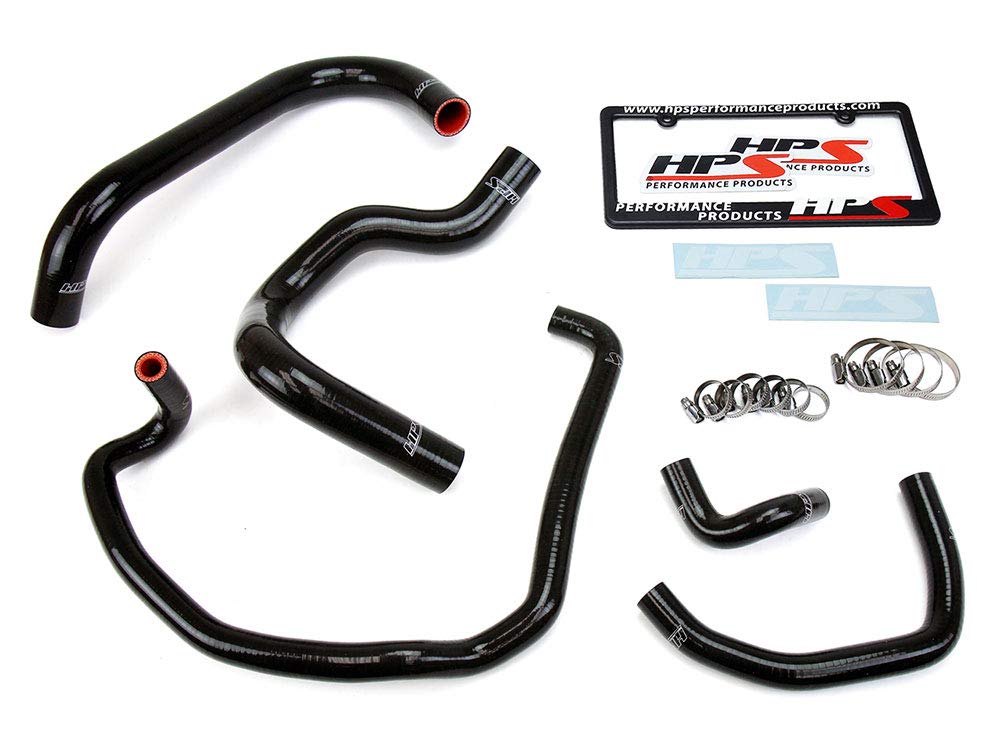Black HPS Silicone Radiator + Heater Hose Kit Coolant OEM Replacement 57-1746-BLK