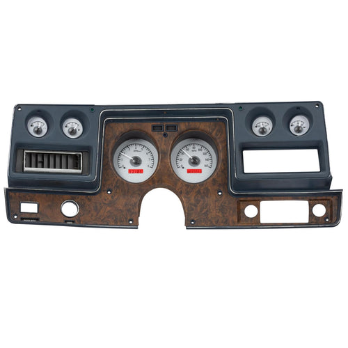 Chevy Chevelle / Monte Carlo 1973-77 VHX System, Silver Alloy Style Face, Red Display