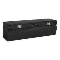 TrailFX Single Lid Tool Box Chest with Struts Black Gloss Powder Coated 16-Gauge Diamond Tread Aluminum 12 Cubic Foot 60 Inch Length x 19-7/8 Inch Width x 17-1/8 Inch Height TrailFX 150602