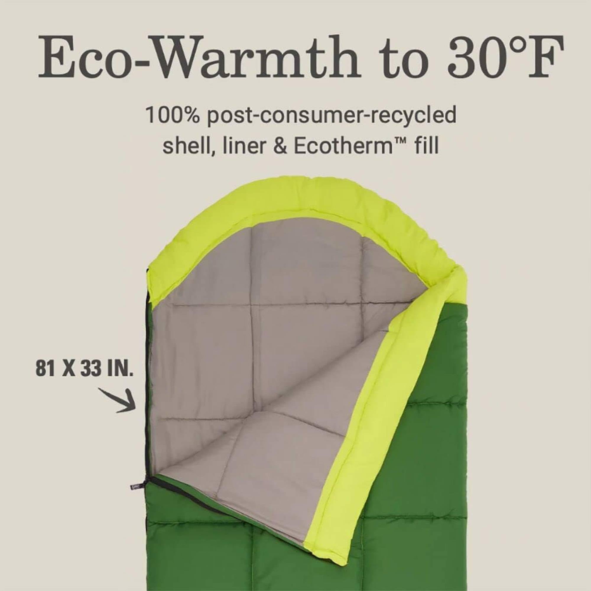 Arch Bay Coleman 30F Sleeping Bag Green C001