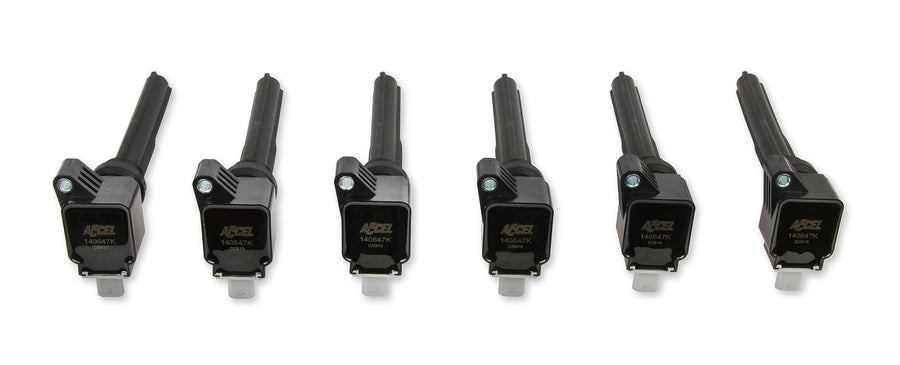 Ignition Coil ACCEL 140647K-6, Black, 6-pack
