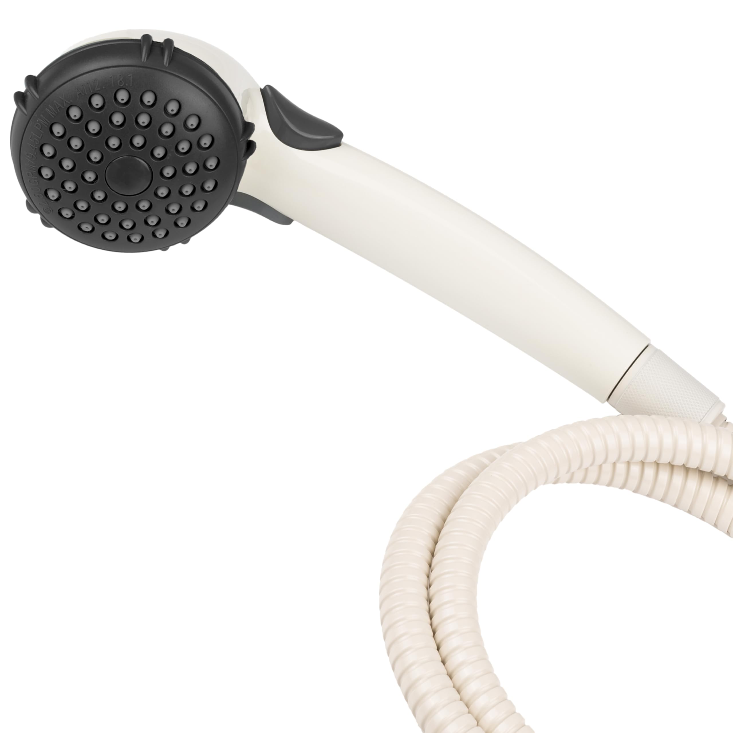 Dura Faucet RV Hand Held Shower Wand DF-SA400-BQ, Water Saving Trickle Switch (Bisque Parchment)
