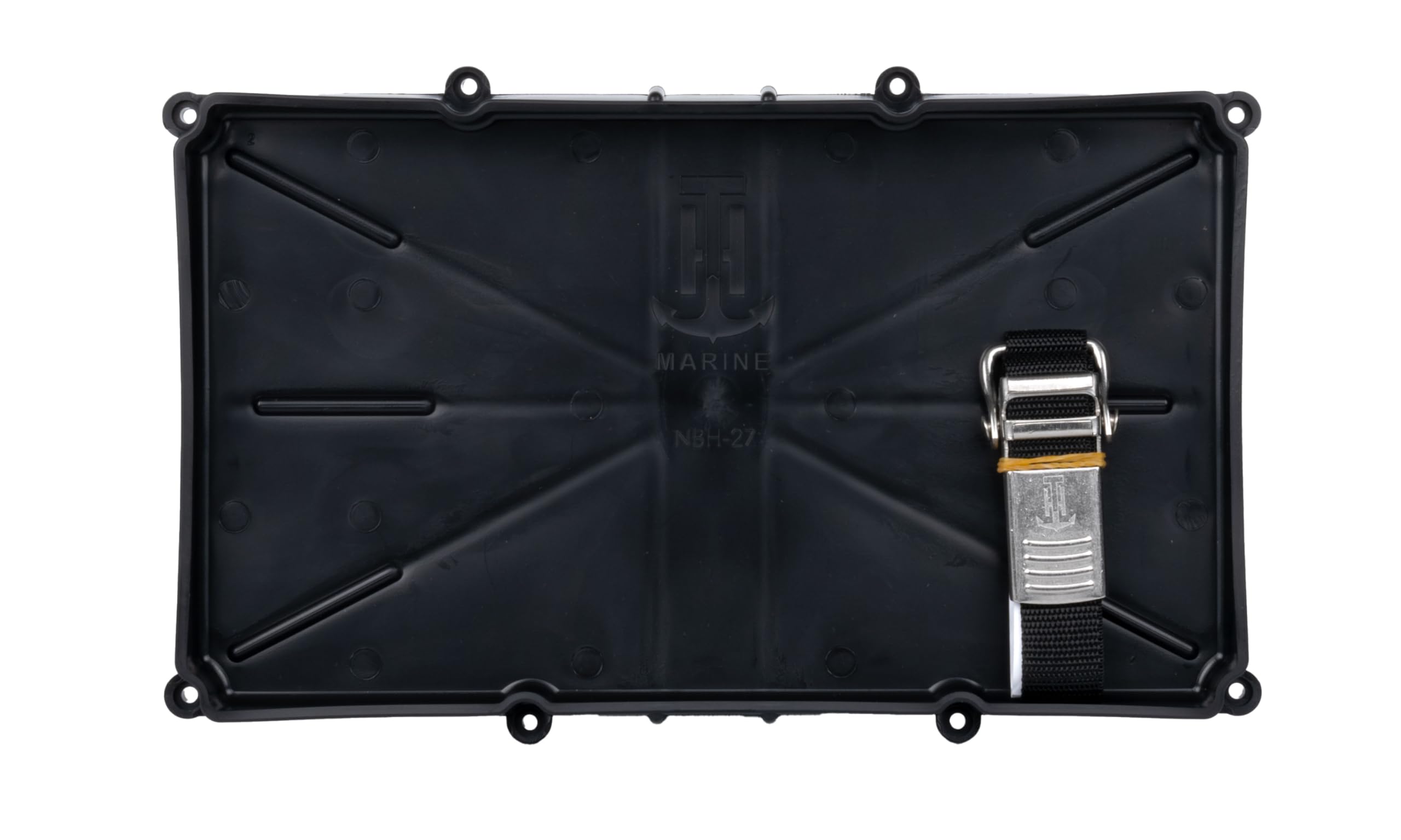 Battery Holder Tray T-H Marine with Stainless Steel Buckle - Heavy Duty Marine & RV Battery Mount - Corrosion Resistant, NMMA Certified, Tight-Space Battery Tray - 27 Series Tray, 12.5" x 7"