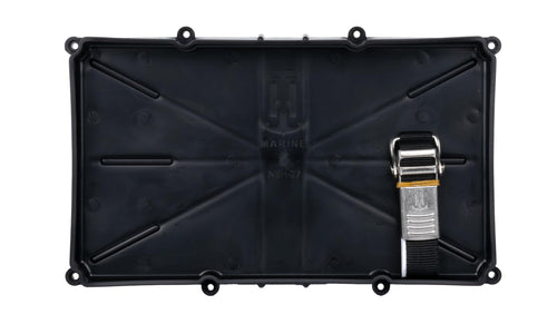 Battery Holder Tray T-H Marine with Stainless Steel Buckle - Heavy Duty Marine & RV Battery Mount - Corrosion Resistant, NMMA Certified, Tight-Space Battery Tray - 27 Series Tray, 12.5" x 7"