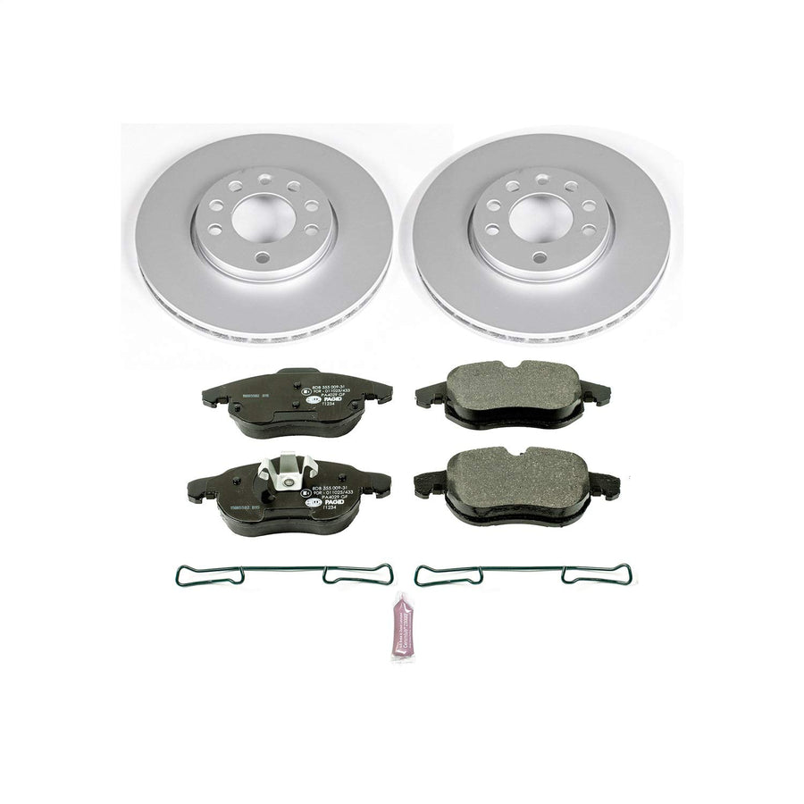 Power Stop ESK978 Euro-Stop Front Brake Kit For Saab 9-3 2003-2011, Saab 9-3X 2010-2011 [Model Specific]