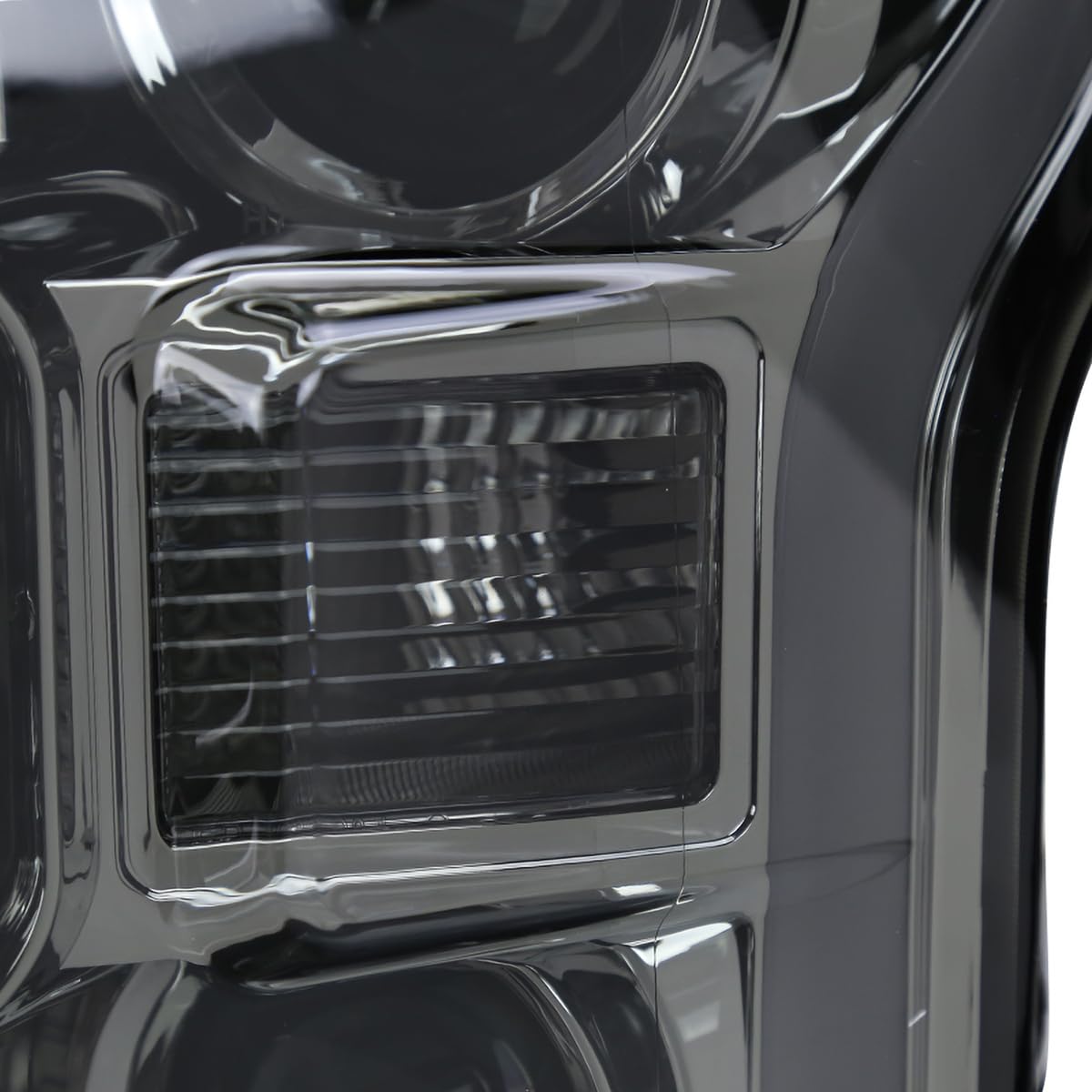 Smoke SPEC-D TUNING Projector Headlights w/LED Light Bar Compatible with 2015-2017 Ford F-150, Left + Right Pair Headlamps Assembly