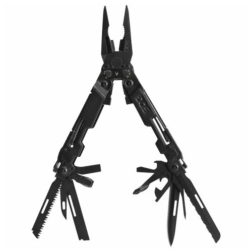 SOG PowerAccess Deluxe Heavy Duty All-Around Stainless Steel Multi-Tool w/Nylon Sheath, Two Knife Blades, Can & Bottle Opener, Black