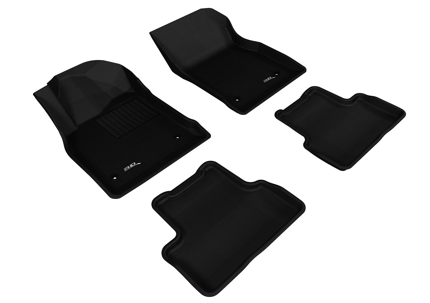 3D MAXpider KAGU Custom Fit Floor Mat (BLACK) for 2011-2016 CHEVROLET CRUZE/CRUZE LIMITED - 1ST ROW 2ND ROW