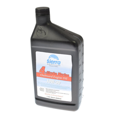 Sierra 10W-30 18-9420-2 Marine Outboard Engine Oil - 1 Gallon, white, 1 quart