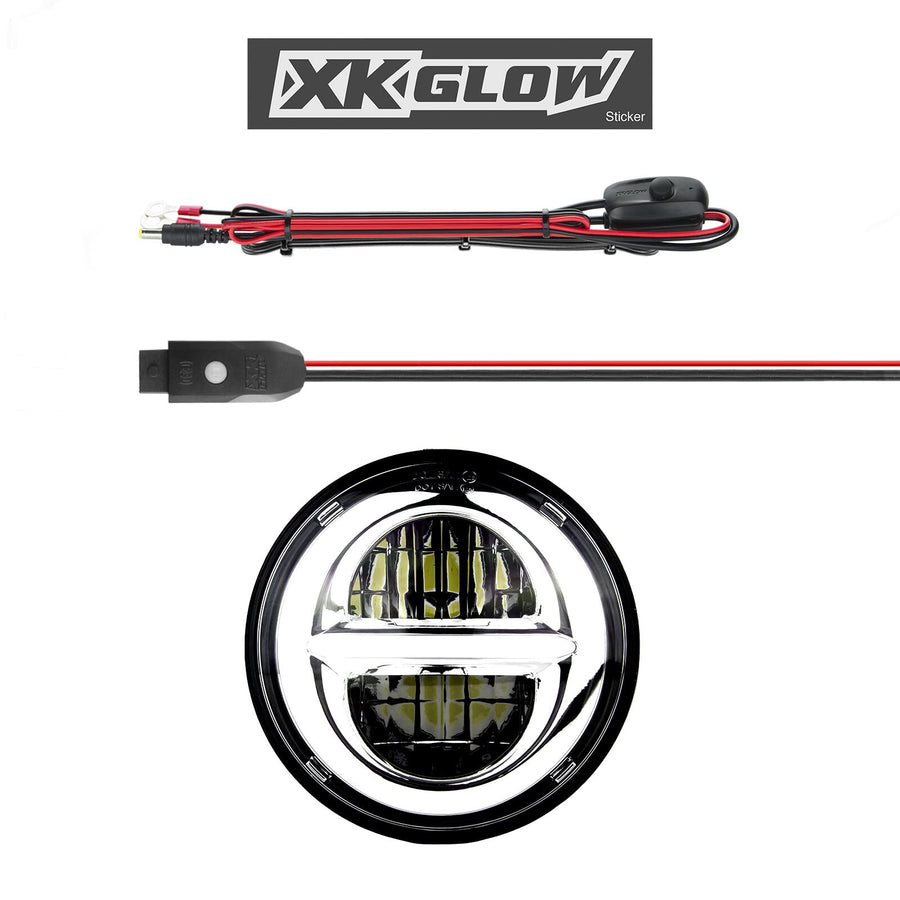 Xk Glow Chrome Bezel Led Headlight Xk-5In-Kit-W