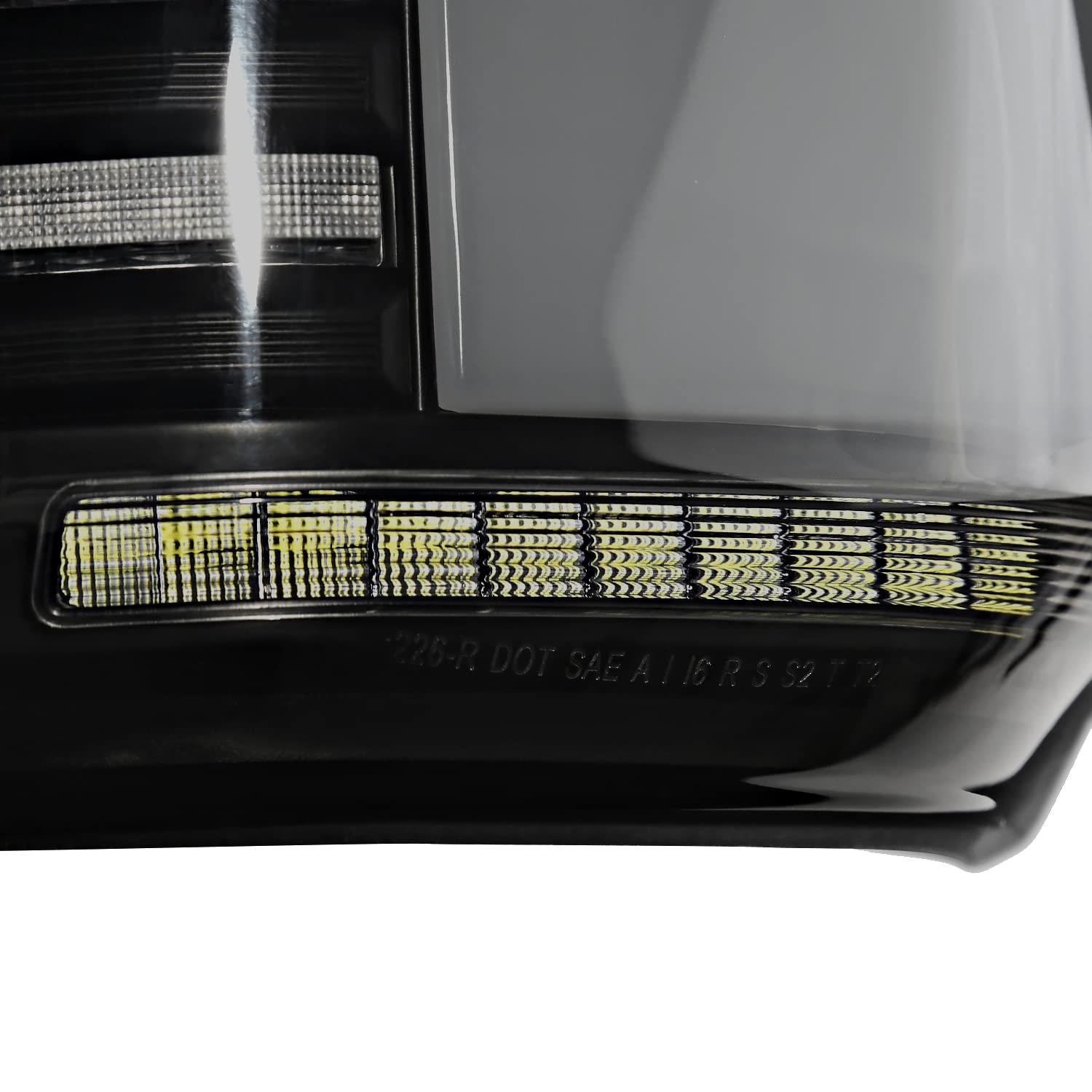 Black Smoke SPEC-D TUNING Lightning Style LED Tail Lights w/White LED Sequential Turn Signal and Startup Animation Compatible with 2018-2020 Ford F150 Pickup, Left + Right Pair Assembly