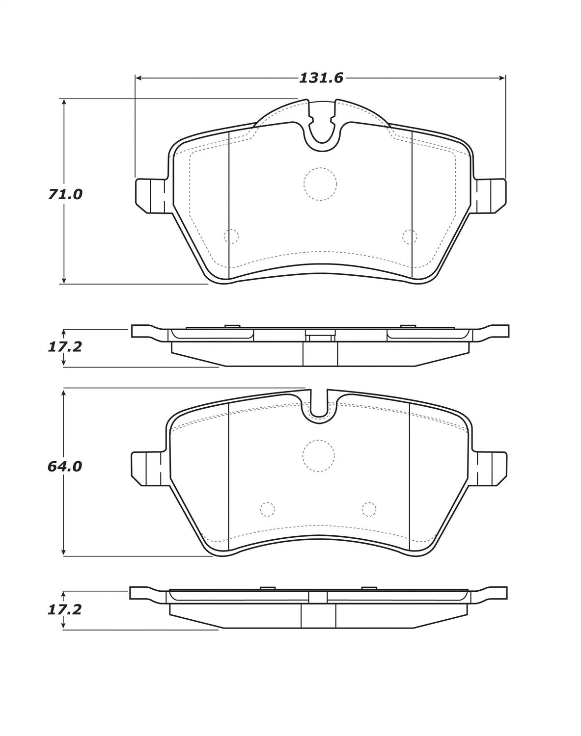 StopTech Street Brake Pads 308.12040; Front, Rear with Shims and Hardware