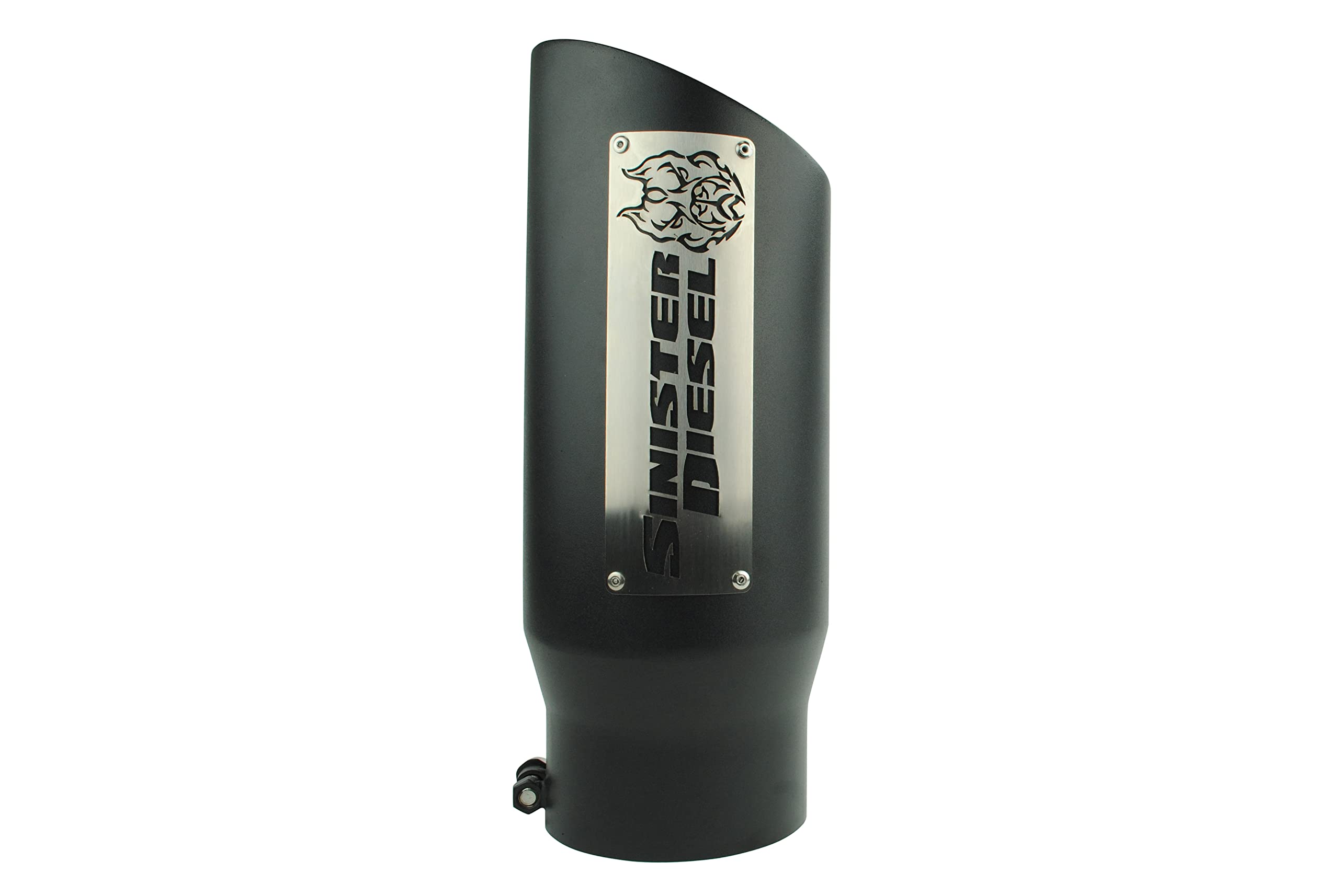 Dual Wall Sinister Diesel Exhaust Tip W/Angle Cut 5" to 6" Black