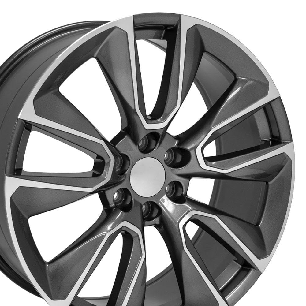 24 Inch OE Wheels CV32 Rim Fits Silverado 1500 Style 6x139.7 24x10 Gloss Gunmetal Machined - Hollander 5916 (1)