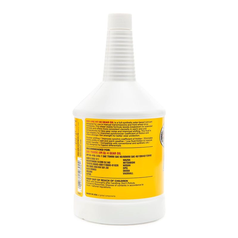 MT-90 Red Line 50304 75W-90 GL-4 Manual Transmission and Transaxle Lubricant (MTL)- 1 Quart