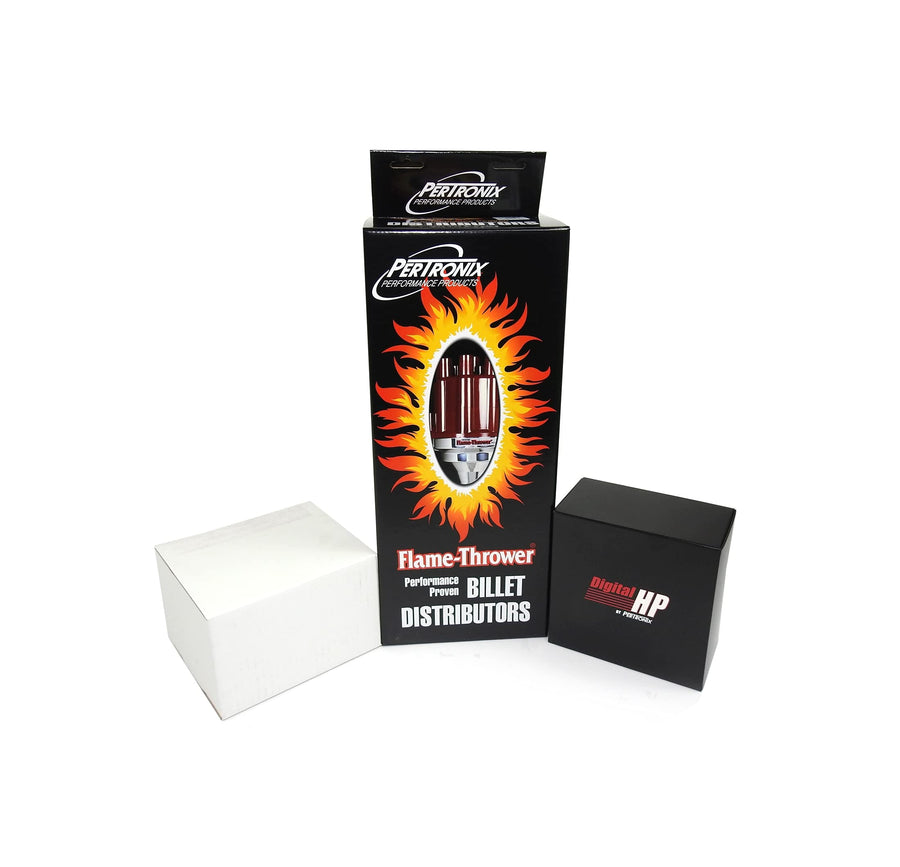 HP03 Pertronix Bundle Digital HP Ignition Box (Ford SB Mag Trigger Billet Distributor Black Male Cap, HP E-core 45,000 Volt .02 Ohms Coil), 1 Pack