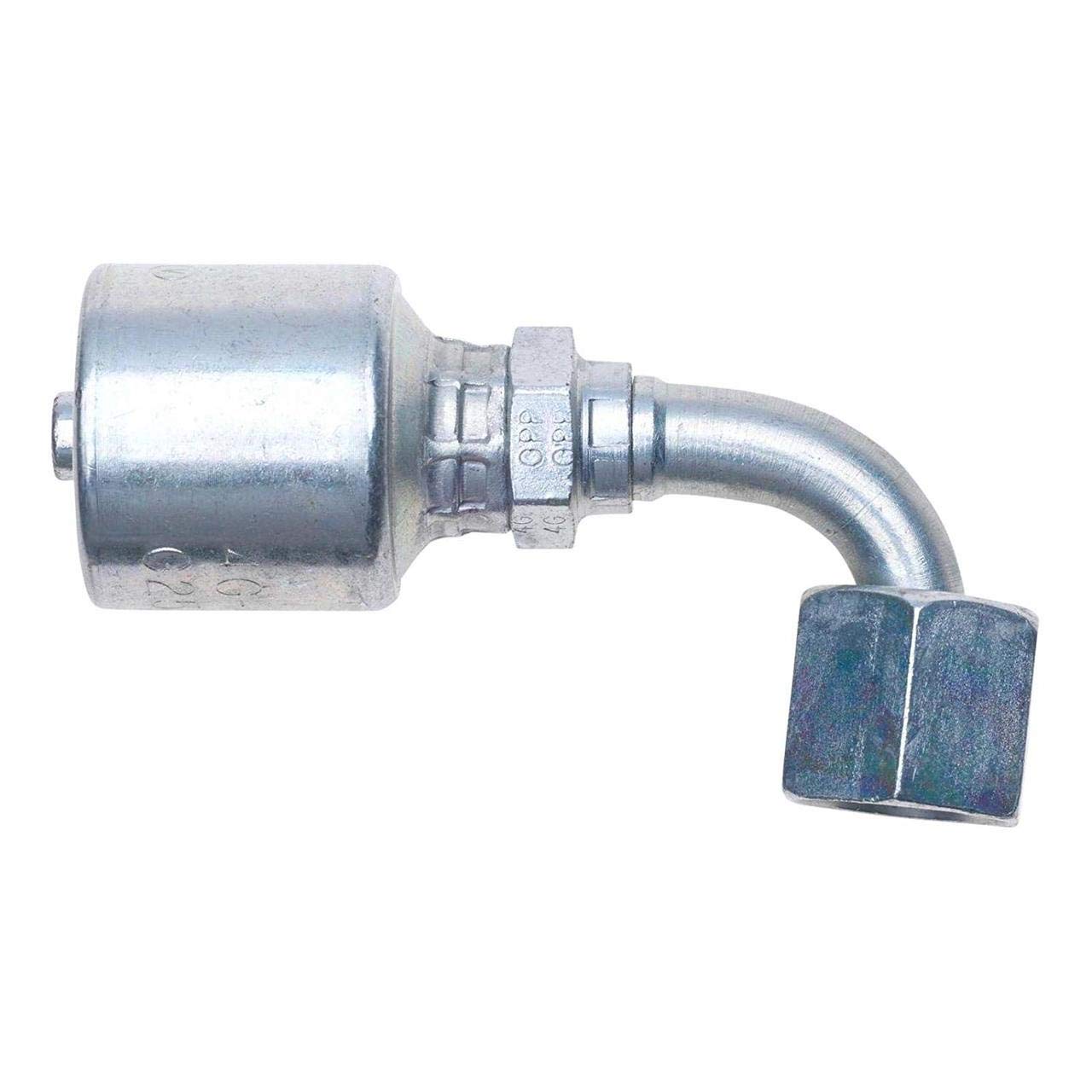 90 Bent Tube Female Flat-Face O-Ring Swivel (MegaCrimp)