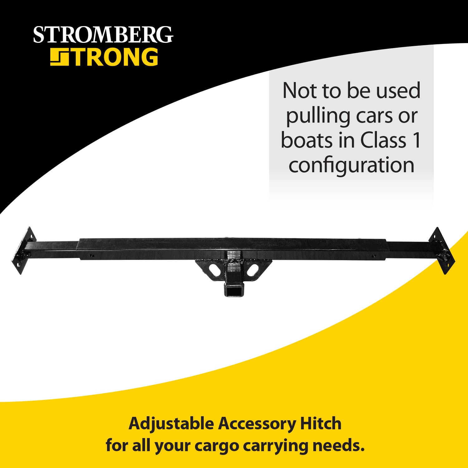Stromberg Carlson Adjustable CC-300 Accessory Hitch - Hitch Receiver for Bike Rack and Carriers, Ideal for Back of Camper, Travel Trailer & RV, Camper Trailer Hitch, Adjustable Truck Hitch, Black