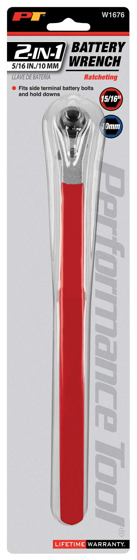 Side Terminal Performance Tool W1676 Battery Ratchet Wrench with Insulated Handle and Reversible Socket for Confined Areas, 95-Inches Long