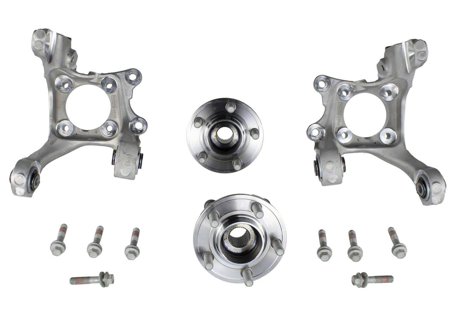 Ford Spindle, OEM Style, Rear, Driver/Passenger Side, Wheel Bearings Included, Aluminum, Natural, Ford Mustang 2015-24, Kit