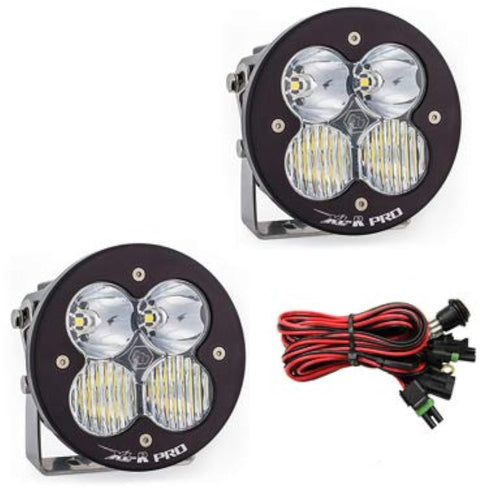 XL-R Pro Baja Designs LED Light Pod Pair - 2PCS with Wiring Harness (Driving/Combo; Clear)