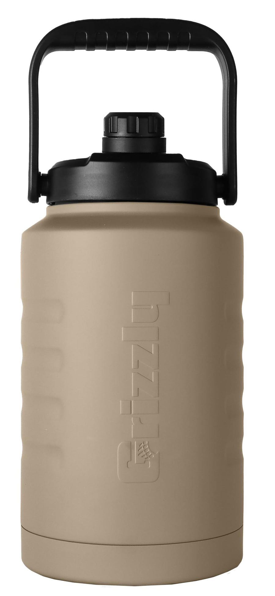 128oz Grizzly Water Bottle | Vacuum Insulated | Stainless Steel | For Gym Hiking Beach Camping Sports | All day hydration | Desert Sand
