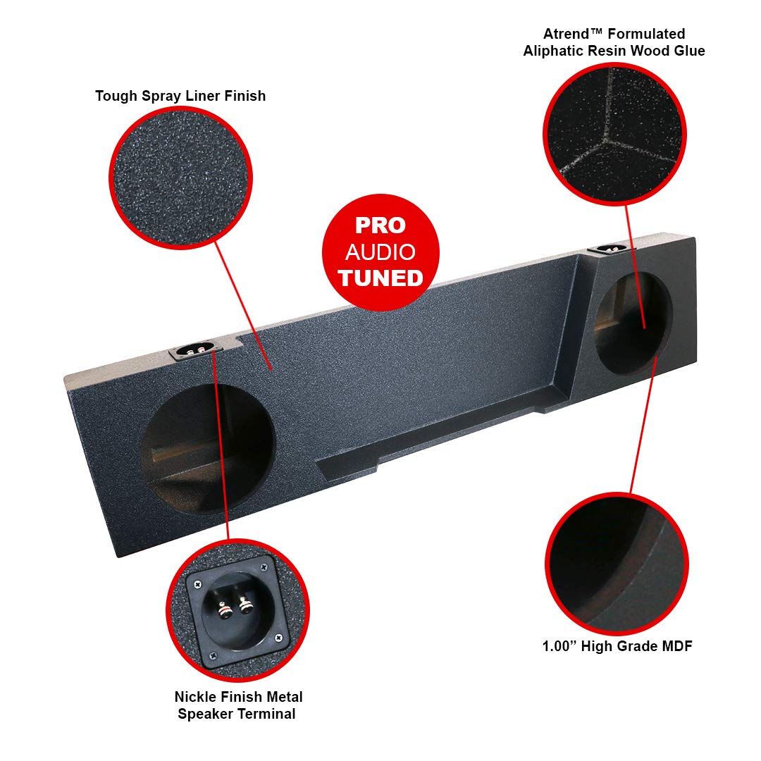 Bbox A144-10 Sealed Dual 10” Subwoofer Enclosure Fits 2014-2018 Chevrolet/GMC Silverado/Sierra Cab