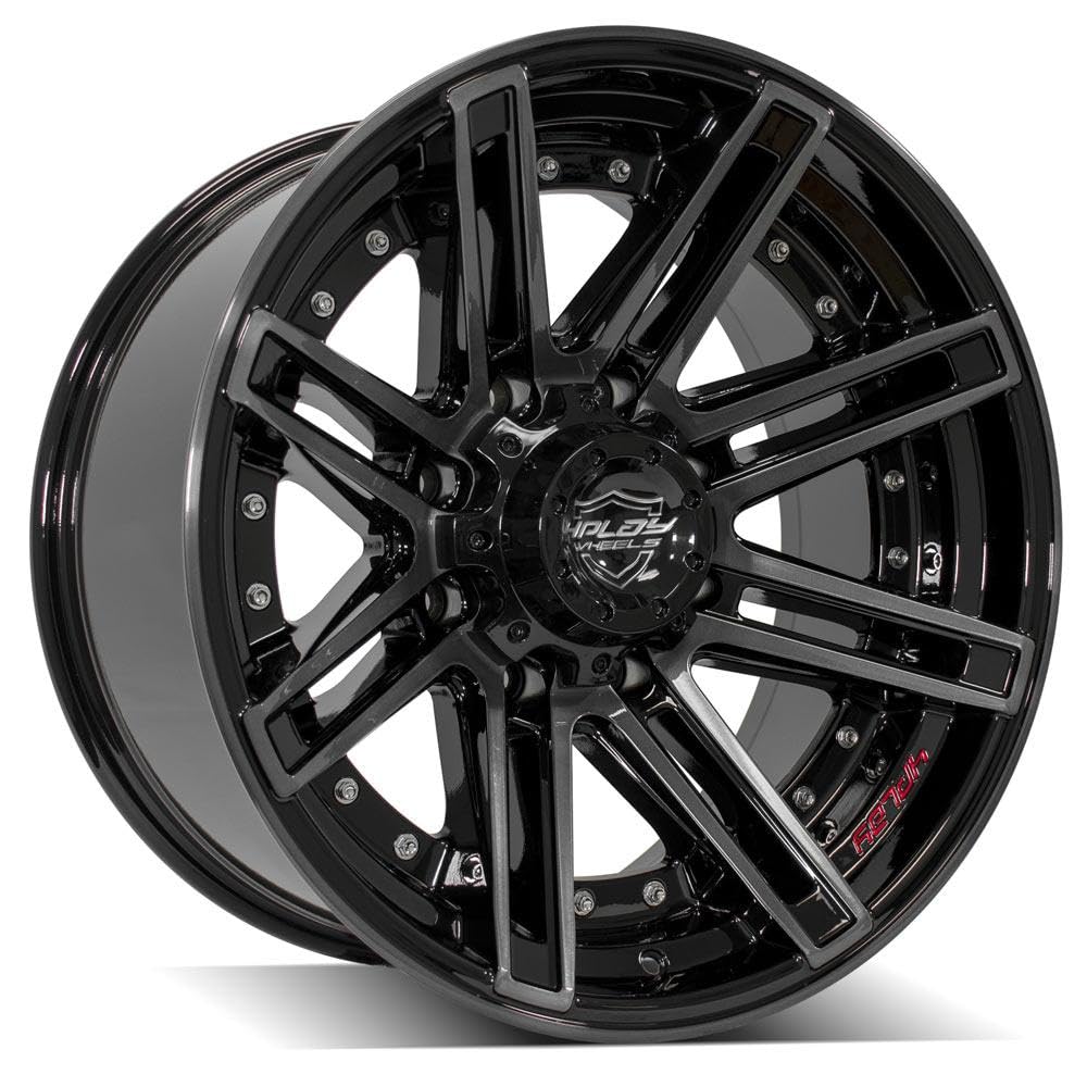 4PLAY Tires 4P08-20100-5D55-24BBT Brushed Black Wheel Painted (20 x 10. inches /5 x 127 mm, -24 mm