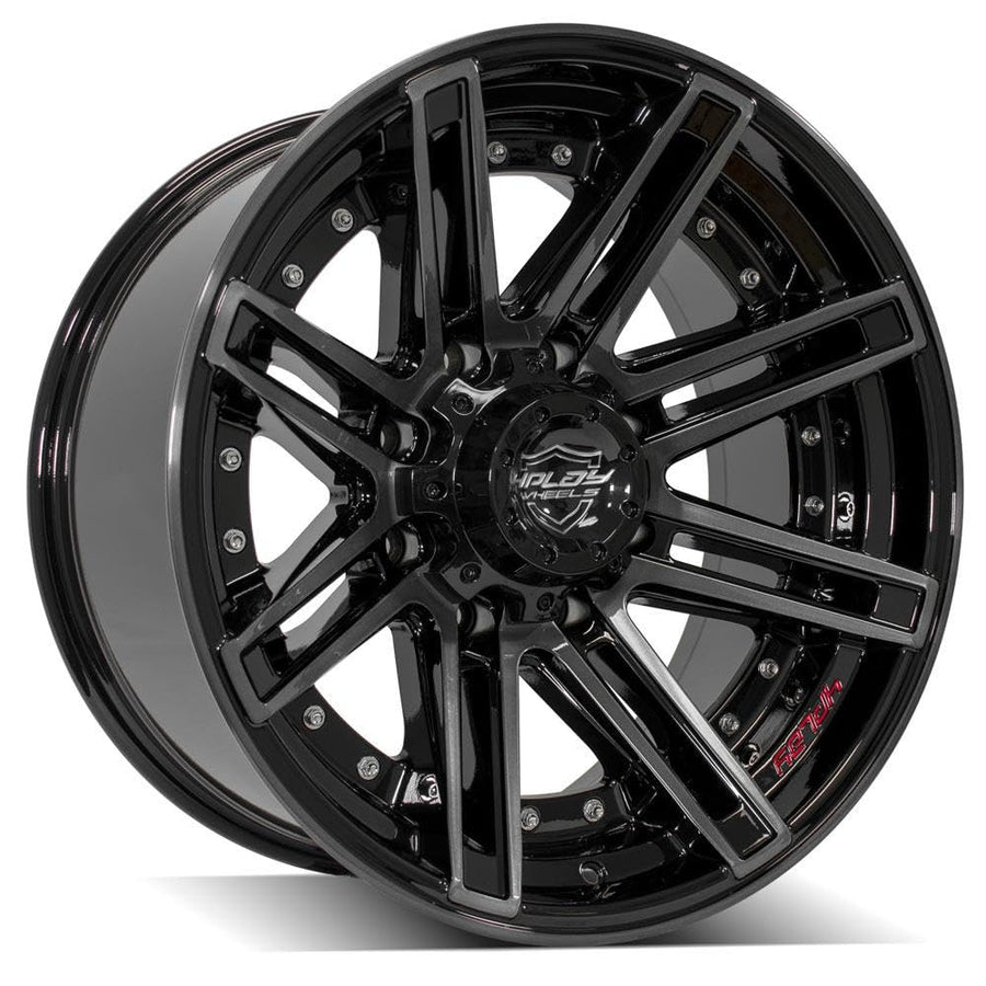 4PLAY Tires 4P08-20100-5D55-24BBT Brushed Black Wheel Painted (20 x 10. inches /5 x 127 mm, -24 mm