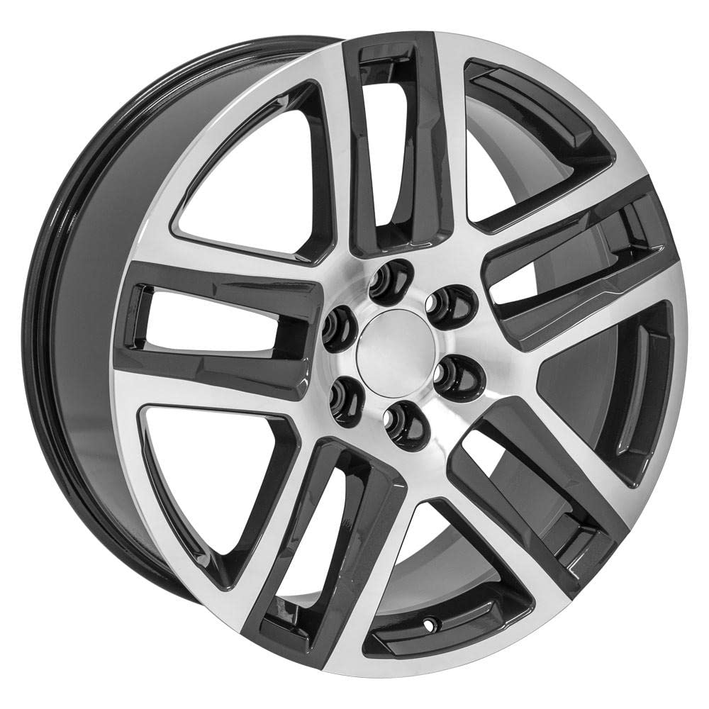 22 Inch OE Wheels CV63 Rim Fits Silverado 1500 Z71 Style 6x139.7 22x9 Gloss Gunmetal Machined - Hollander 5913 (1)