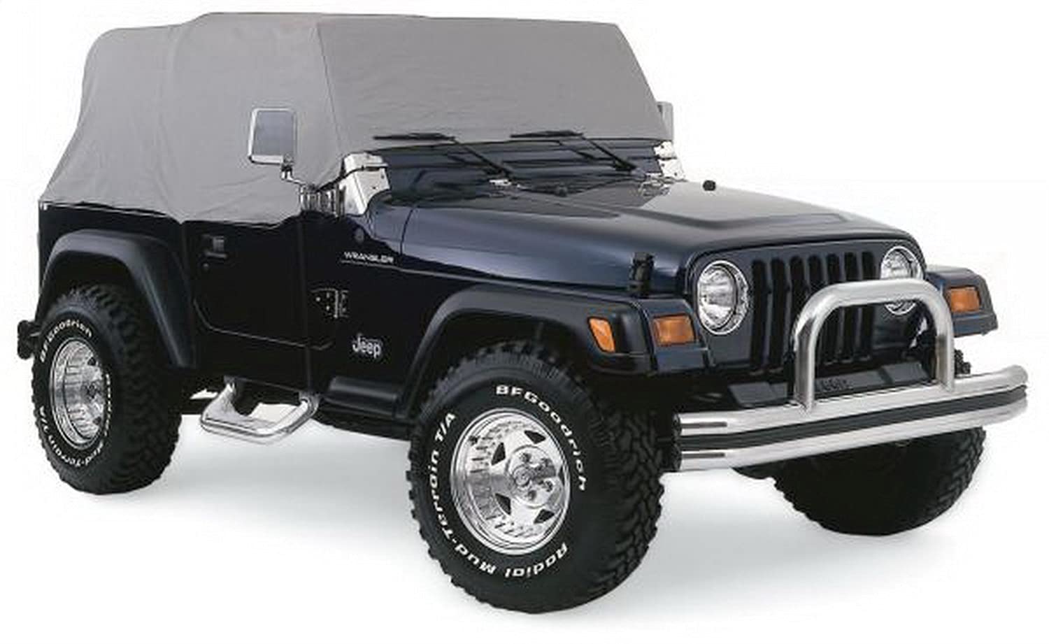 Cab Cover RAMPAGE PRODUCTS for Jeep Wrangler/CJ | Fits over Installed Top, 4-Layer, Breathable, Grey | 1261 | Fits 1976-1986 Jeep CJ7 / 1987-1995 Wrangler YJ / 1997-2006 Wrangler TJ
