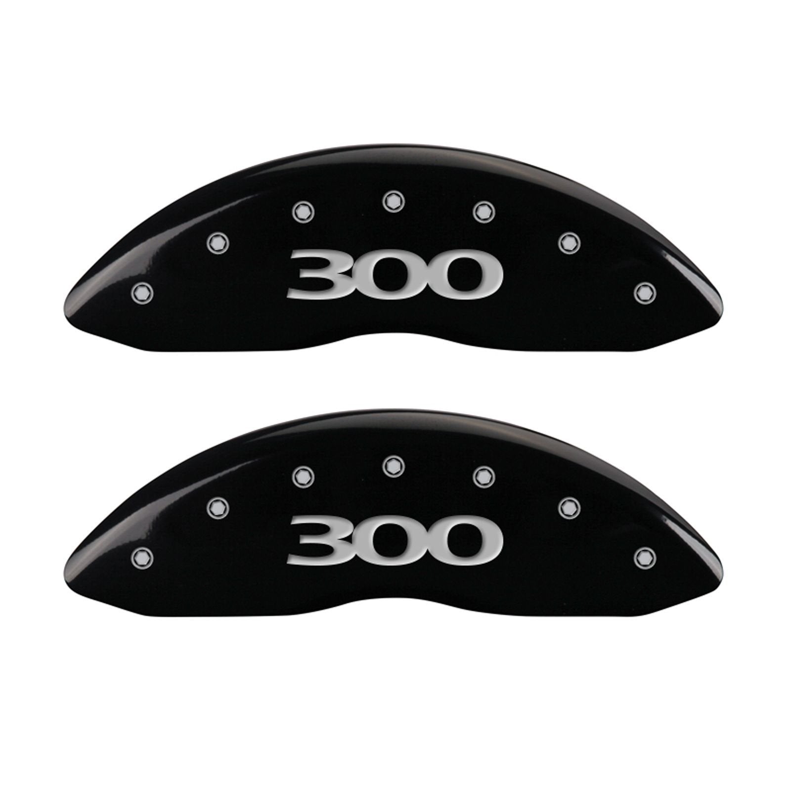 MGP Caliper Covers 32016S300BK Brake Covers Black Fits 2011-2019 Chrysler 300 (Dual Piston Front Caliper) Engraved with 300 (Front/Rear Covers; Set of 4)