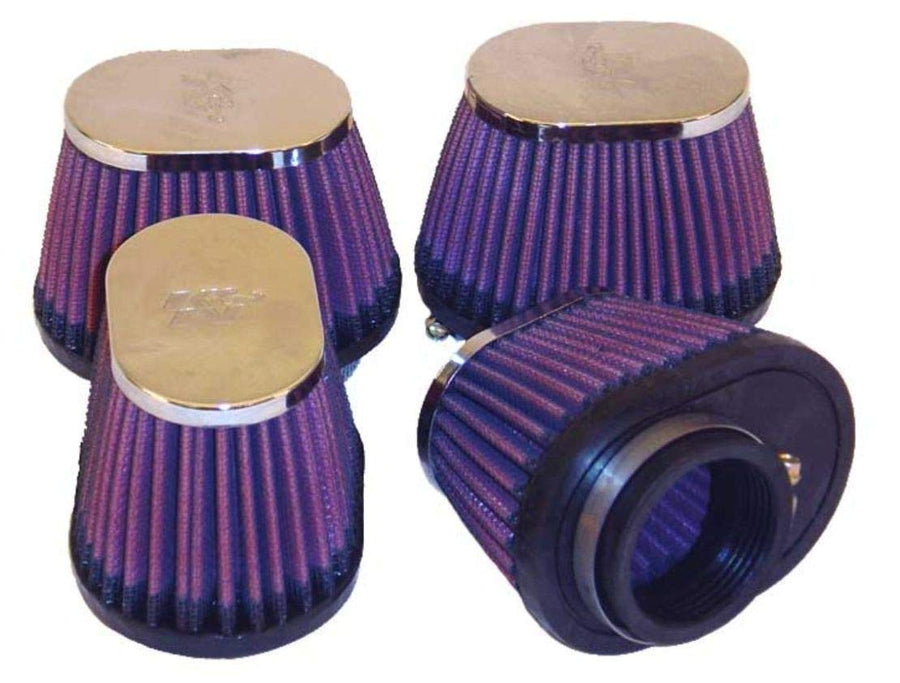 K&N RC-2454 Universal Chrome Air Filter, Kawasaki/Suzuki, Black