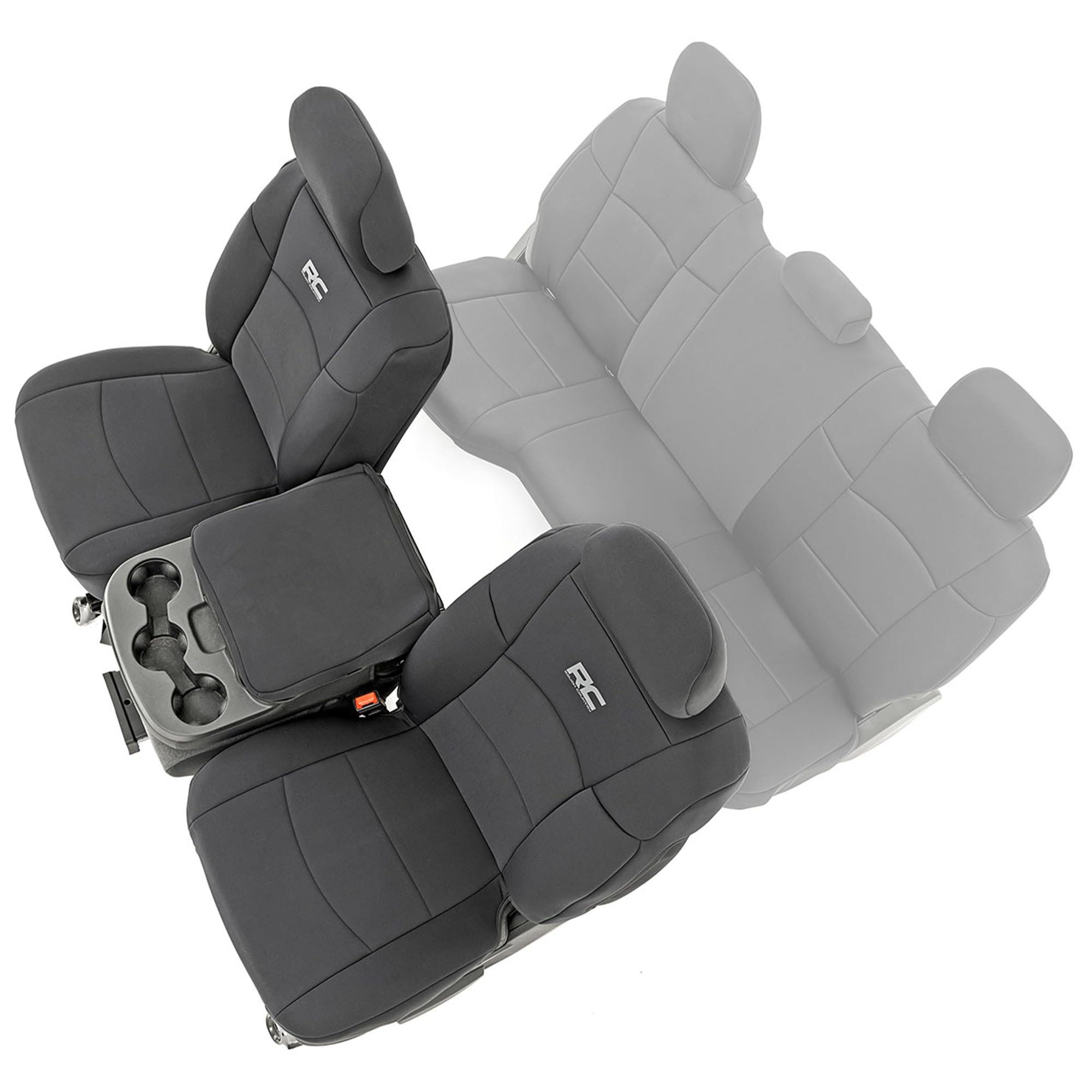 Rough Country Front Seat Covers Neoprene for Ram 2500 (2019-2024) with Bucket Seats - Waterproof & UV Resistant, Foam Padded, Front Seat Cover Set