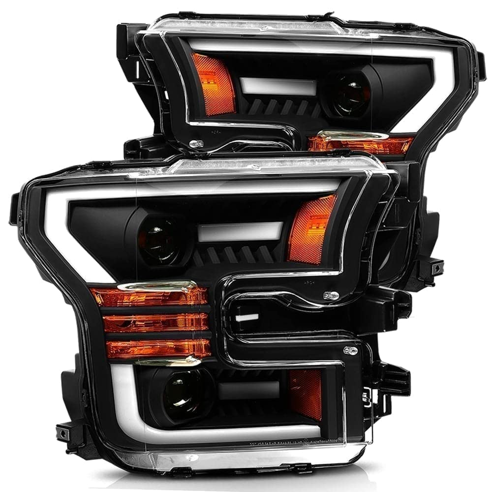 880167 AlphaRex USA LUXX-Series LED Projector Headlights w/Activation Light and Driver Running Light fits Ford F-150, Clear