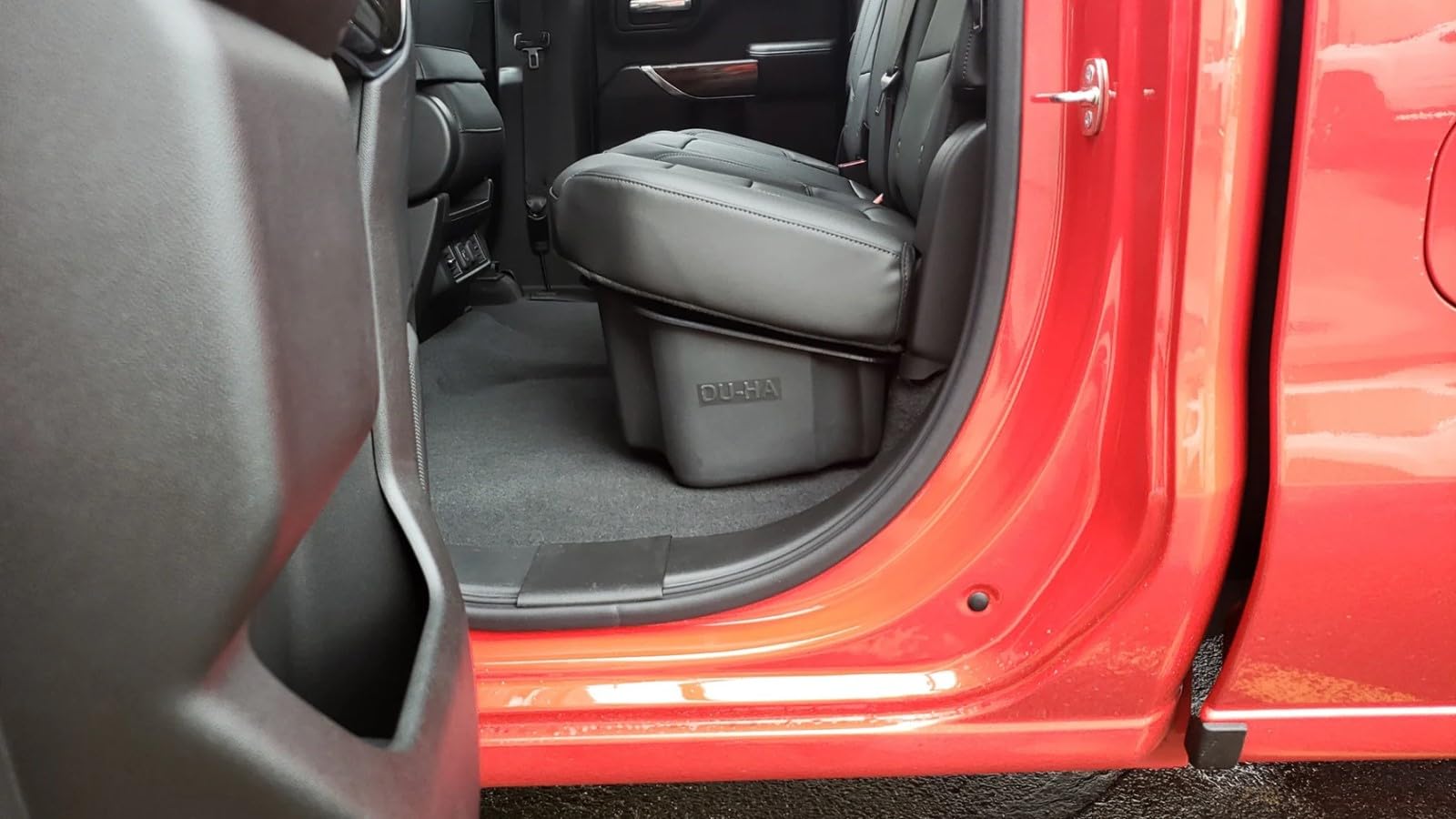 Under Seat Storage Du Ha 10421 fits 2019-2025 Chevy Silverado/GMC Sierra LD & 2020-2025 HD Double Cab | Brown Heavy-Duty Back Seat Organizer | Includes 2-Piece Dividers