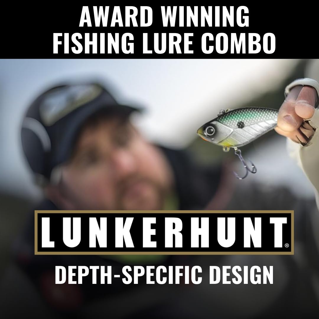 Deep Diving LUNKERHUNT Crankbaits – 4-Pack | Premium Hard Bait Fishing Lures for Bass, Walleye & Saltwater | Ideal for Deep Water Action